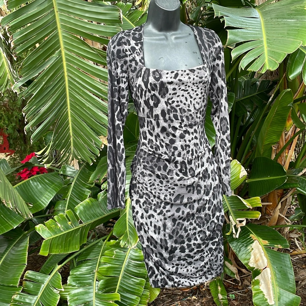 Boston proper leopard print square neck dress